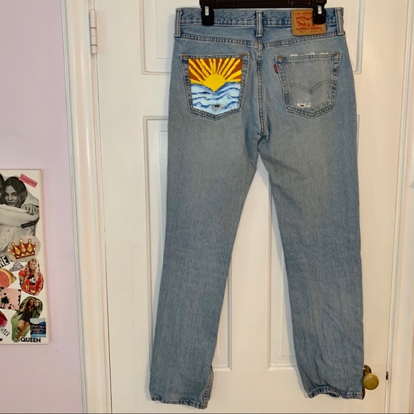 Levi's Denim - Levi’s Hand painted Jeans